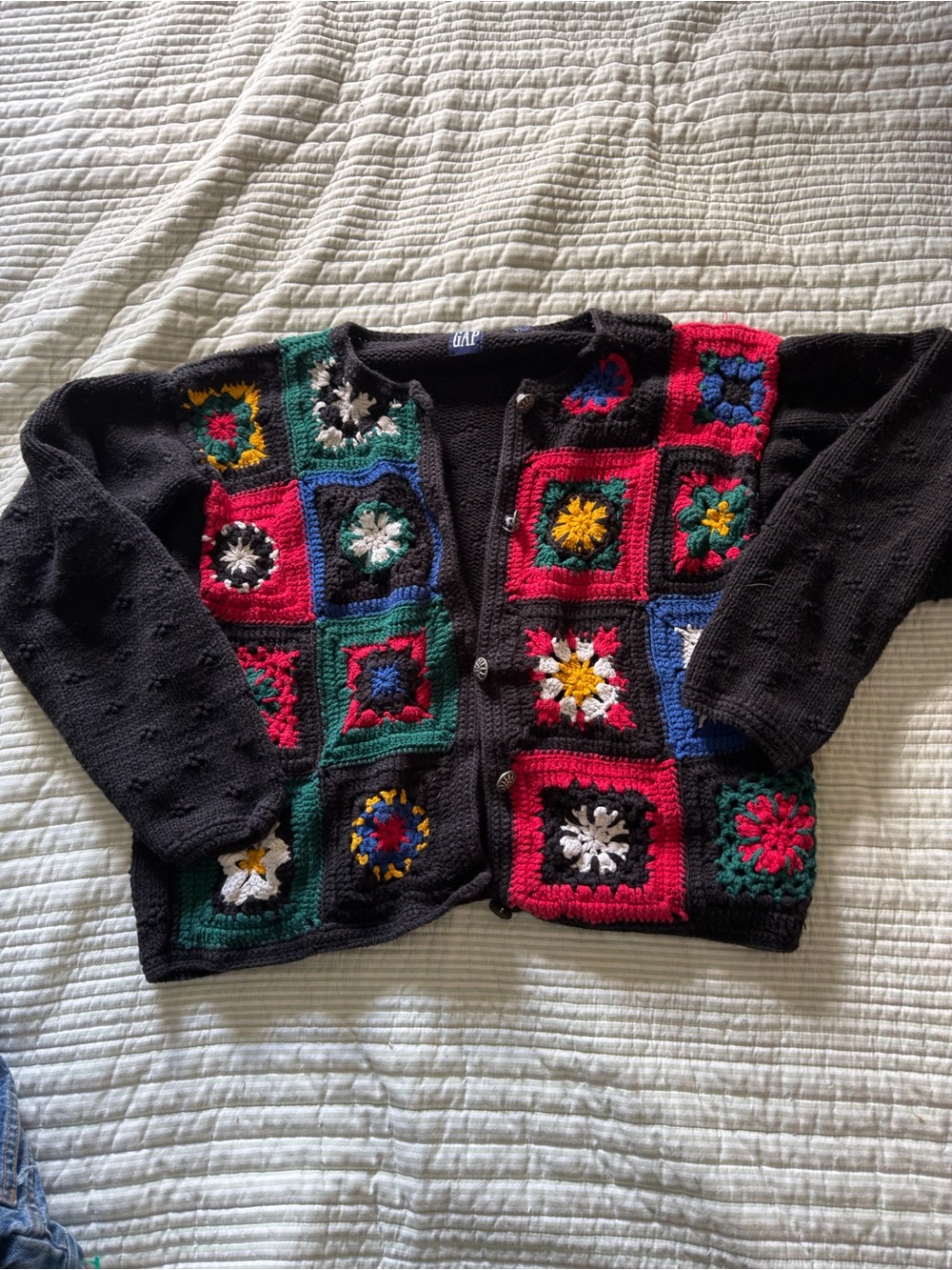 GAP granny square cardigan